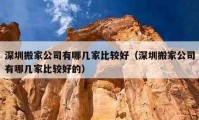 深圳搬家公司有哪几家比较好（深圳搬家公司有哪几家比较好的）