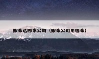 搬家选哪家公司（搬家公司用哪家）