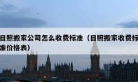 日照搬家公司怎么收费标准（日照搬家收费标准价格表）