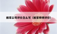 搬家公司评价怎么写（搬家师傅评价）