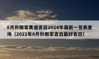 8月份搬家黄道吉日2024年最新一览表查询（2021年8月份搬家吉日最好吉日）