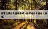 搬家选择什么日子最好（搬家选什么日子比较好）