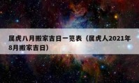 属虎八月搬家吉日一览表（属虎人2021年8月搬家吉日）