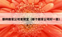 那种搬家公司更便宜（哪个搬家公司好一些）