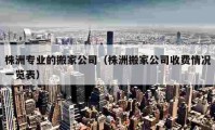 株洲专业的搬家公司（株洲搬家公司收费情况一览表）