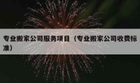 专业搬家公司服务项目（专业搬家公司收费标准）