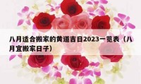 八月适合搬家的黄道吉日2023一览表（八月宜搬家日子）