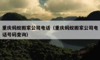 重庆蚂蚁搬家公司电话（重庆蚂蚁搬家公司电话号码查询）