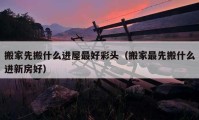 搬家先搬什么进屋最好彩头（搬家最先搬什么进新房好）