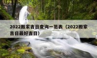 2022搬家吉日查询一览表（2022搬家吉日最好吉日）