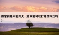 搬家前能不能开火（搬家前可以打开燃气灶吗）