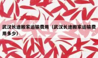 武汉长途搬家运输费用（武汉长途搬家运输费用多少）