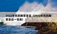 2022年农历搬家吉日（2022年农历搬家吉日一览表）