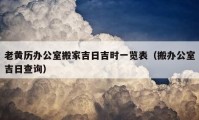 老黄历办公室搬家吉日吉时一览表（搬办公室吉日查询）