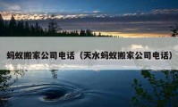 蚂蚁搬家公司电话（天水蚂蚁搬家公司电话）