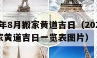 2024年8月搬家黄道吉日（2024年8月搬家黄道吉日一览表图片）