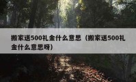 搬家送500礼金什么意思（搬家送500礼金什么意思呀）