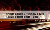 5月份搬家黄道吉日一览表2024（2021年五月份搬家黄道吉日一览表）