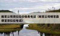 搬家公司货拉拉价格表电话（搬家公司哪家最便宜货拉拉电话）