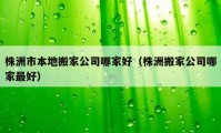 株洲市本地搬家公司哪家好（株洲搬家公司哪家最好）