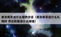 朋友搬家送什么植物合适（朋友搬家送什么礼物好 乔迁新居送什么绿植）