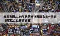 搬家黄历2024年黄历查询黄道吉日一览表（搬家2021黄道吉日）