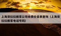 上海货拉拉搬家公司收费价目表查询（上海货拉拉搬家电话号码）