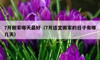 7月搬家哪天最好（7月适宜搬家的日子有哪几天）