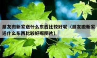 朋友搬新家送什么东西比较好呢（朋友搬新家送什么东西比较好呢图片）