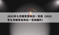 2021年七月搬家吉祥日一览表（2021年七月搬家吉祥日一览表图片）