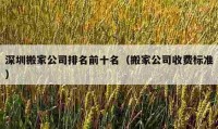 深圳搬家公司排名前十名（搬家公司收费标准）