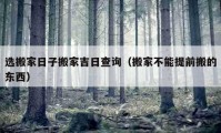 选搬家日子搬家吉日查询（搬家不能提前搬的东西）