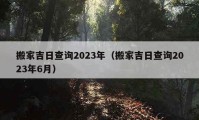 搬家吉日查询2023年（搬家吉日查询2023年6月）