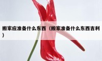 搬家应准备什么东西（搬家准备什么东西吉利）