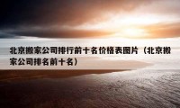 北京搬家公司排行前十名价格表图片（北京搬家公司排名前十名）