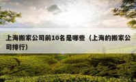 上海搬家公司前10名是哪些（上海的搬家公司排行）