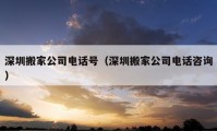 深圳搬家公司电话号（深圳搬家公司电话咨询）