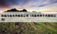 新疆乌鲁木齐搬家公司（乌鲁木齐十大搬家公司）