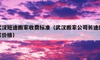 武汉短途搬家收费标准（武汉搬家公司长途搬家价格）