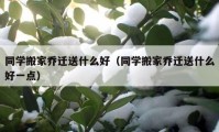 同学搬家乔迁送什么好（同学搬家乔迁送什么好一点）