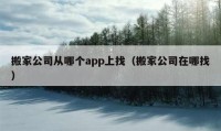 搬家公司从哪个app上找（搬家公司在哪找）