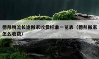 德邦物流长途搬家收费标准一览表（德邦搬家怎么收费）