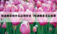 短途搬家找什么公司好点（短途搬家怎么收费）