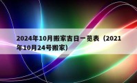 2024年10月搬家吉日一览表（2021年10月24号搬家）