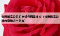 株洲搬家公司的电话号码是多少（株洲搬家公司收费情况一览表）