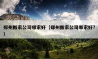 郑州搬家公司哪家好（郑州搬家公司哪家好?）