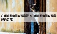 广州搬家公司口碑最好（广州搬家公司口碑最好的公司）