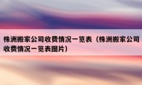 株洲搬家公司收费情况一览表（株洲搬家公司收费情况一览表图片）