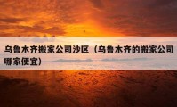 乌鲁木齐搬家公司沙区（乌鲁木齐的搬家公司哪家便宜）