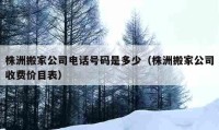 株洲搬家公司电话号码是多少（株洲搬家公司收费价目表）